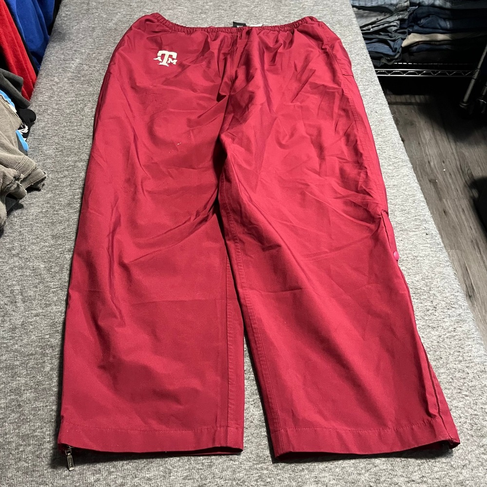 Nike Team Texas A&M Aggies Track Pants Mens XL Maroon Y2K Windbreaker Side Zip